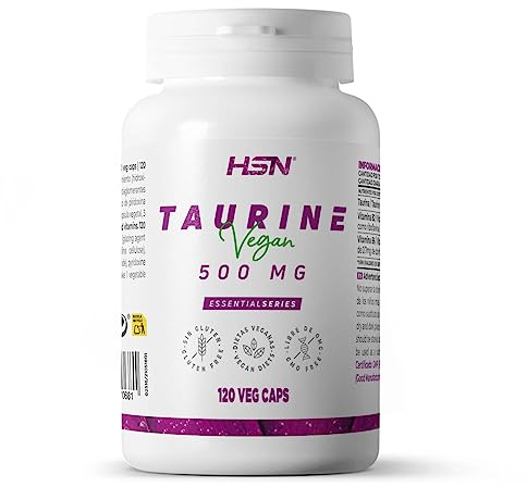 HSN Taurina (1500mg/día) | 120 Cápsulas Vegetales | Puro Aminoácido L-Taurina en Forma Libre | No-GMO, Vegano, Sin Gluten