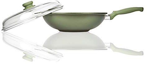 Risoli Wok cm 32 Dr. Green® con coperchio GREEN STONE Made in Italy