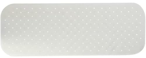 MSV Premium Duschmatte Badematte Badewannenmatte Badewanneneinlage antibakteriell rutschfest mit Saugnäpfen-Weiß-duftet nach Rosen-ca. 36 x 97 cm-waschbar bei 60° Grad, White