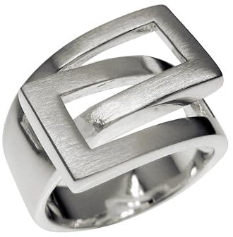 SILBERMOOS XL XXL Ringe in großen Größen Damen Ring elegant ineinander umschlungen 925 Sterling Silber Größe 64, 66, 68, 70