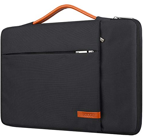 Lacdo 360° Protectora Funda de Ordenador Portátil para 15.6 Pulgadas Lenovo IdeaPad 3 5 / ThinkBook, HP Pavilion 15, ASUS VivoBook 15 / TUF F15, DELL Inspiron 15, Impermeable Protectora Bolsa, Negro