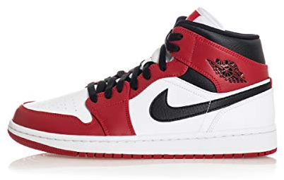 Jordan Herren Air 1 Mid Basketballschuh, White Gym Red Black 173, 43 EU