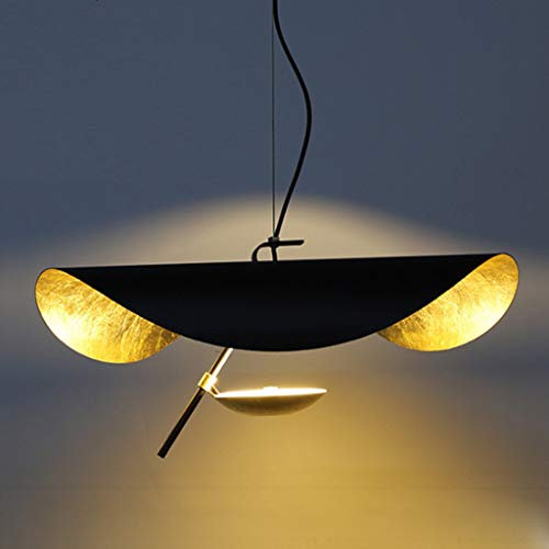 LED Pendelleuchte Schwarzgold Hängeleuchte Hut Mode UFO Entwurf Kreative Persönlichkeit Pendellampe Höhenverstellbar Hängelampe Restaurant Deckenleuchte Cafe Bar Küche Wohnzimmer Modern Kronleuchter …