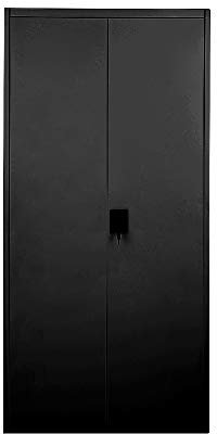 Panana Steel Office Cupboard, Metal Lockable Storage File Filing Cabinet with 2 Doors Adjustable Shelves Locking Bookcase Storage Unit Black