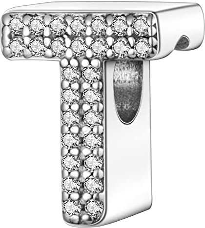 MULA Charms Anhänger Silber 925 für Armbänder, Buchstabe Charms A-Z Alphabet Kompatibel mit Europäischen Armbändern und Halskette für Frauen