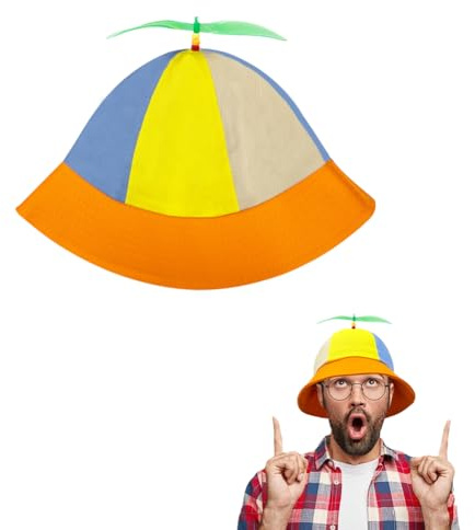 SIEBOLD Propeller mütze,Helikopter Cap,Propeller Cap,Lustige mützen,faschings party hüte mit Nachts Fluoreszierende Propeller Geeignet für Jungen und Mädchen-Orange（14+Jahren Erwachsener）