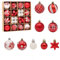 RUIYWEN 42 Piezas Bolas de Navidad de Plástico 3cm 6cm Bolas Decorativas Colgantes Bolas Adornos para Árbol de Navidad Guirnalda Decoración Fiestas (Rojo y Blanco)