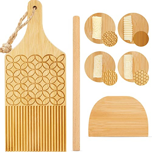 Garganelli Pasta Board Set with Roller and Cutter for Gnocchi Maker - Delicate Style