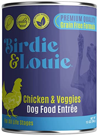 Birdie & Louie Wet Dog Food Real Chicken and Veggies 12-Pack 13oz Cans