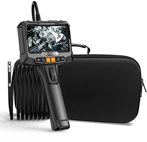 VECHII 5 IPS Screen Borescope,360 Degree Twin Lens Industrial Endoscopy Camera Portable Camera Tube Waterproof And Oil Proof for Wall, Pipe, Automotive,6.2mm single lens/2 meters