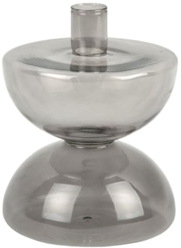 Present Time [DL] Candle Holder Diabolo Large Glass Black