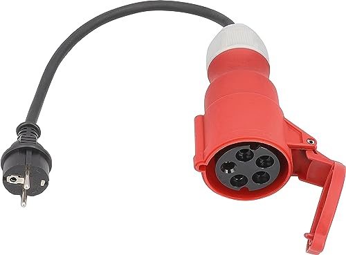 as - Schwabe Adapterleitung - Schutzkontaktstecker 230V/16A zu CEE Kupplung 400V/32A/5-polig - 0,3 m H07RN-F 3G2,5 schwere Gummischlauchleitung - IP44 spritzwassergeschützt, 61373