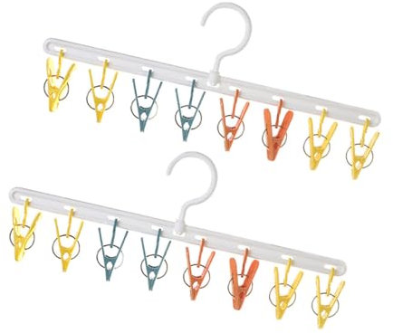 2 Pièces Cintre Porte-chapeaux Rangement, en Plastique Blanc