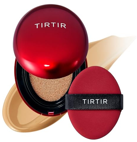 TIRTIR Mask Fit Red Cushion Foundation | Full coverage, Weightless, Skin fit, Satin Glow Finish, Korean Makeup BB Foundation, beauty, Tattoo cover up, Buildable (#29N Natural Beige, 0.63 Fl Oz)