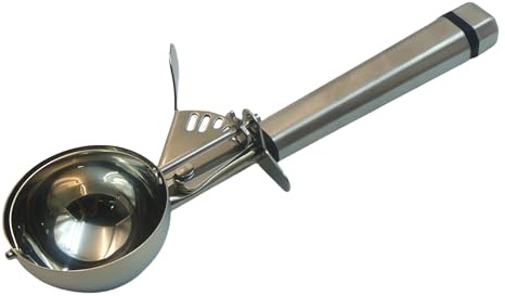 Portion Scoop with Stainless Steel Long Handle, #10 Trigger Release Disher Scoops, 3 1/4 OZ Cookie Dough Scoop for Portion Control,Cupcake Batter,Ice Cream