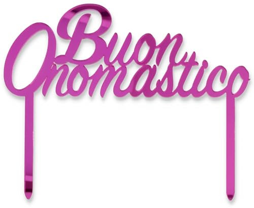 Cake Topper Buon Onomastico Fucsia