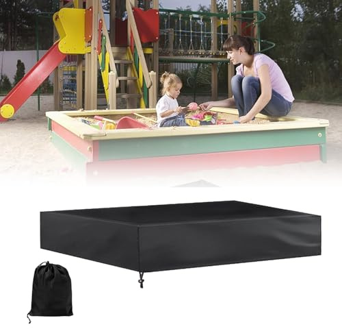 Sandbox Rain Cover Cover Square Sandpit Cover Sandbox Sunshade Oxford Sandpit Canopy Garden Sandpit Cover Snadbox Shade Sand Bunker Pools Sand Pit Cover(Black,120x120x20cm)