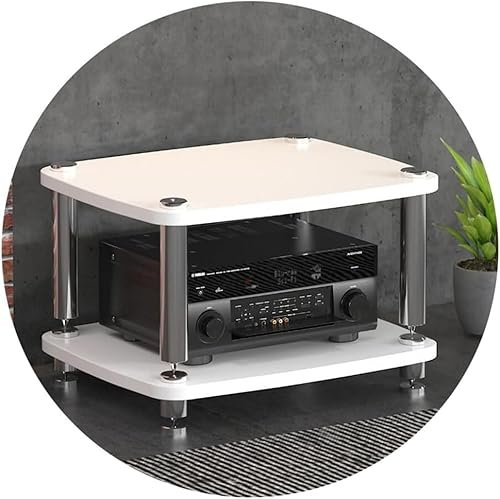HiFi-Audioschrank, Plattenspieler-MDF-Ständer - 1/2/3/4-lagiger HiFi-Ständer, mit stoßdämpfenden Füßen, Leistungsverstärker-Ablage, für Geräteschrank