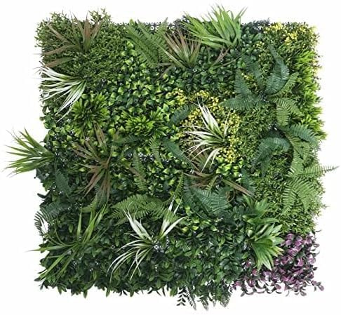 Artificial Hedge Plant Panels 100 x 100cm Grass Plant Wall Panels Green Privacy Living Wall Fence Screening Home Garden Spring Leaf Backdrop for Indoor or Outdoor (1)