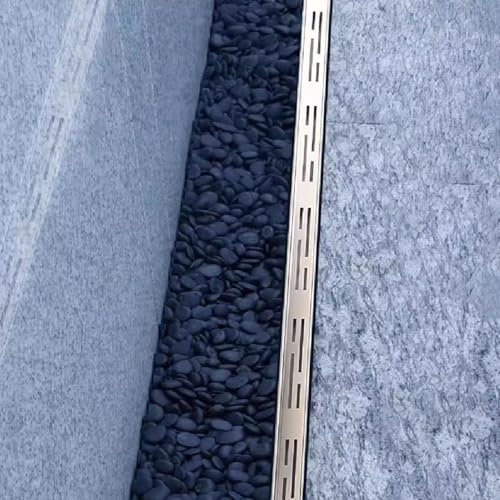 Ablaufgitter Schmalkanal-Abflussrohr 3,5/5/7/10 cm Breite, Edelstahl-Abflussgarnitur mit Metallgitter, Innen- und Außengraben-Abflusssystem für Die Terrasse(W7cm(2.7) xH3cm(1.2))