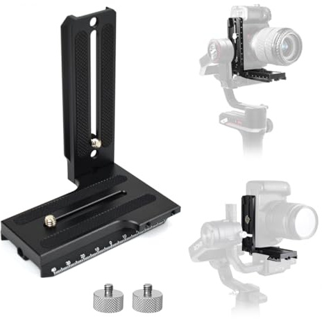 Akeipho Vertical Mount L Bracket for Zhiyun Weebill-S Crane 2/3S DJI Ronin-S, Quick Release L Vertical Plate with Counterweights for Zhiyun Gimbal Stabilizer