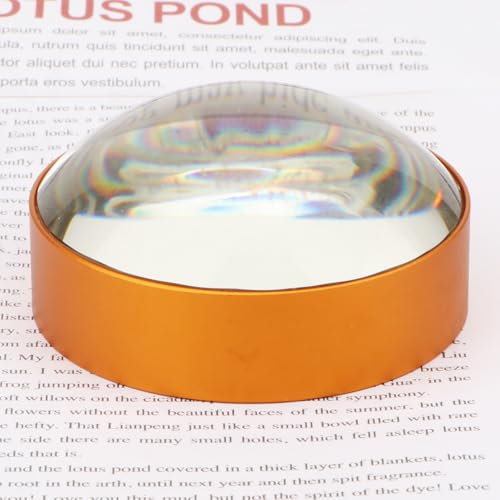 Rongon Crystal Dome Magnifier 6X Paperweight Magnifying Glass for Reading Half Ball Lens Magnifier with Cleaning Cloth （60MM）