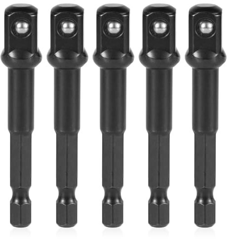 5pcs 3/8 Impact Adapter, Chrome-Vanadium Steel Impact Driver Socket Adapter 3/8 Socket Adapter for Impact Driver Extension Impact Socket Adapter for Drill Industry Home Use