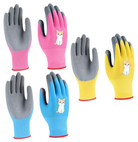Supvox 3paare Gartenhandschuhe Aus Latex Für Junge Mädchen Und Erwachsene Strapazierfähige Arbeitshandschuhe Zum Beschneiden Und Gärtnern Schnittfeste Handschuhe Für Draußen