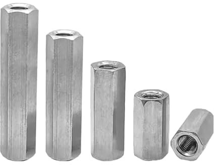 Sechskant-Langmuttern M14-M24 304 Edelstahl-Sechskantverlängerung mit langem Gewindestangen-Kupplungsmutter-Anschluss, Sechskant-Abstandshalter, Silber, M16x24x40mm (1 Stück)