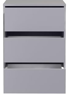 möbelando Schubkasteneinsatz >EXTRA< mit 3 Schubladen in Grau, 51x70,6x39,6 cm, für Kleiderschränke, moderner Stil aus Spanplatte, pflegeleicht, zerlegt, einfache Montage