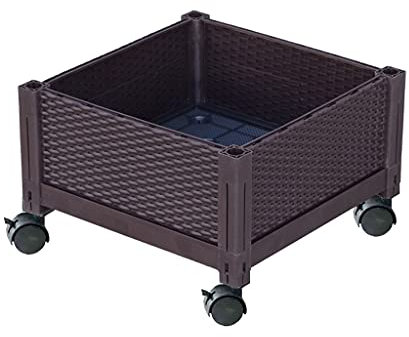 Support de rangement pour plantes avec bac à fleurs mobile sur roulettes pour fleurs, légumes et herbes
