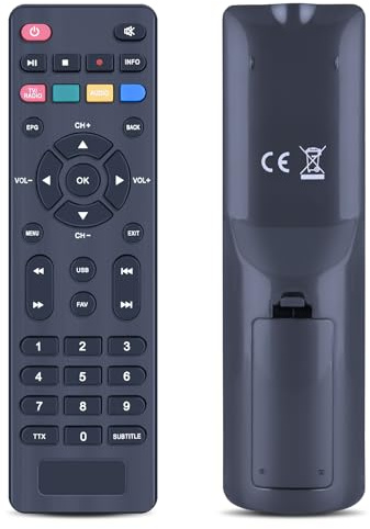 GOUYESHO Nuovo Telecomando di ricambio per Tele System Digital Terrestrial Decoder TS6815 T2HEVC DVB-T2 HEVC HD HDR HLGC, Non applicabile ad altri telecomandi (senza voce)