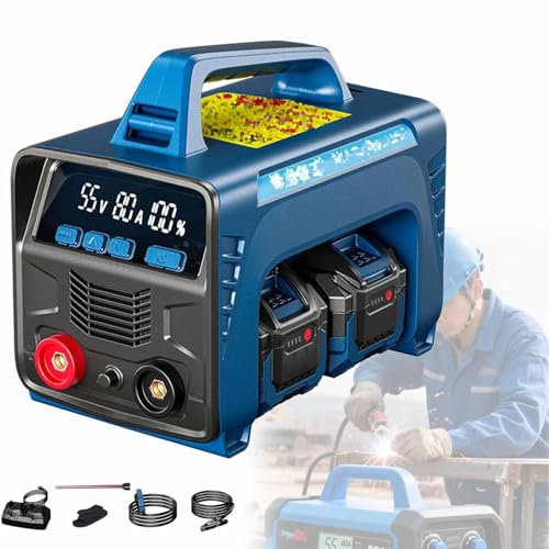 Soldadora De Arco Mma 160 A Con Batería Integrada 2 X 6 Ah, Con Luz Trabajo LED Y Puerto USB, Soldadora Inversor IGBT De Arranque En Caliente, Para Construcción Al Aire Libre