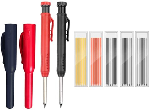 oupados 2 Stück Zimmermannsbleistift bleistift dick 30 2.8mm Kugelschreiber, Druckbleistift Marker,Holzbleistifte-mit,Tieflochmarker Bleistift Set Perfekt für Holz,Holzbearbeitung