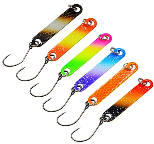 BUBEFSKD 6 piezas cuchara de pesca señuelo doble cara metal lentejuelas Lures accesorios para trucha salmón salmón pike