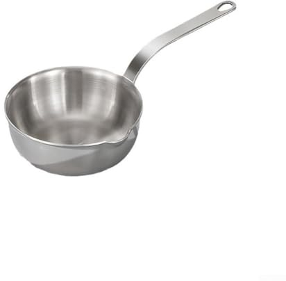 Mini sartén para huevos de acero inoxidable de 12,8 cm con boquilla, sartén pequeña de 3 capas de 400 ml, olla calentadora de mantequilla para cocina de gas e inducción