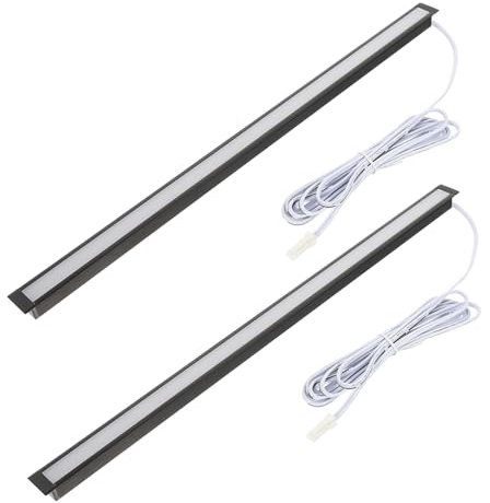 HONITANO Réglette LED la Cuisine 2pcs Éclairage Armoires, Alliage D'aluminium, Corps Ultra Fin, Effet Lumineux, pour Placard Sombre et Meuble Cuisine