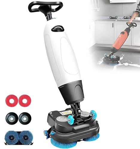 Autolaveuse Électrique Commerciale,Polisseuses De Sol Professionnelle, Machine De Nettoyage De Moquettes De 43 Cm, Polisseuse Et Polisseuse Pour La Maison, Le Bureau, Les Salles De Bains(White)