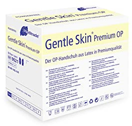 Meditrade 90218W Gentle Skin Premium OP Latex Handschuh, Steril, Puderfrei, Größe 8 (100-er pack)