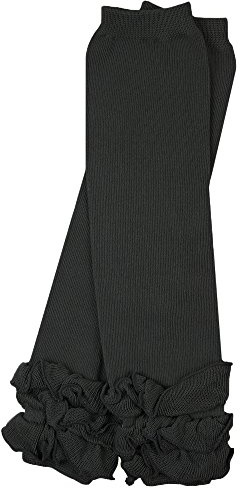juDanzy ruffled leg warmers for baby or toddler girls (One Size (12 pounds to 10 years), Solid Black Triple Ruffle)