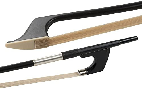 GLASSER Arco de contrabajo, Fibra de vidrio, Made in USA, G503SH-12, Modelo alemán, Cinta de niquel-plata, para 1/2 Contrabajo