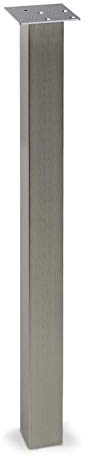 Stützfuß 70 x 70 mm Länge 870 mm Edelstahloptik Tischfuß Tischbein Möbelbein Möbelfuß von SO-TECH®