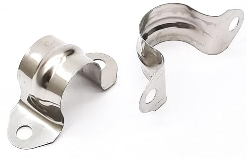 1/2inch Rigid Pipe Strap Clamp, Two Hole Strap,U Bracket Tube Clip, Stainless Steel Heavy Duty Pipe Fasten Holder, 50Pcs (20mm)