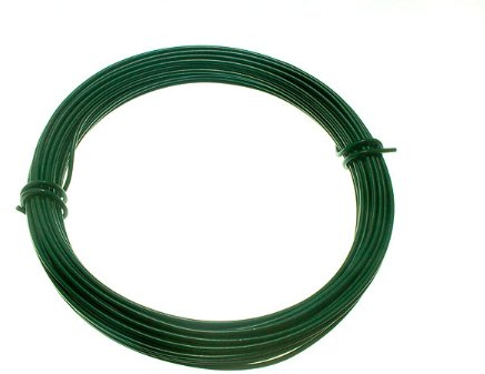 3 Rolls of Garden/Fence Wire Green Plastic Coated 2 MM x 15 Metres