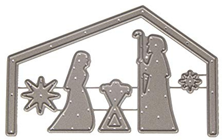 Rayher 50233000 Stanzschablonen Weihnachtskrippe, 8,5 cm x 1,2-5,3 cm, 6-teilig, Natur, Normal