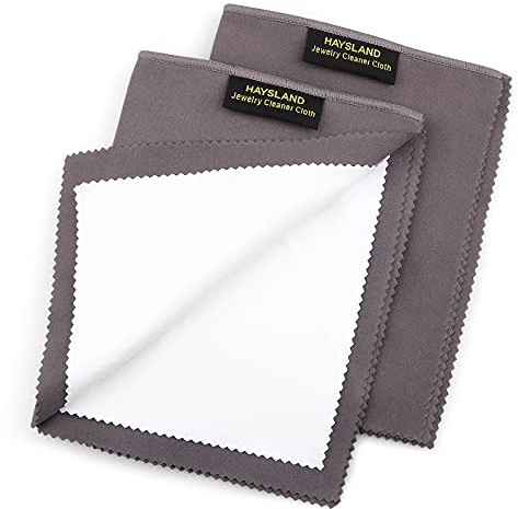 JLKCTHH 2 paños profesionales de limpieza de joyas grandes, 100% algodón, multicapa, paño de limpieza de joyas de doble cara para joyas de oro, plata y platino