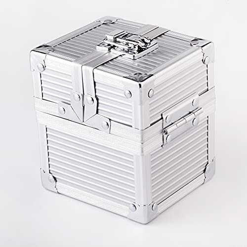 KakapopoTCG Silver Metal Deck Box Cube for Deck Protector storage Trading Cards TCG Sleeve MTG Magic FaB YGO EDH Commander Toploader PTCG Dice Box