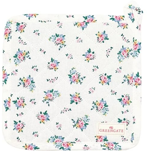 GreenGate COTPOTAUG0104 Augusta Topflappen White 20, 5 cm Set2 (1 Set ), Weiß
