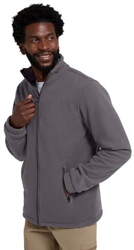 Mountain Warehouse Bernard Mens Windproof Fleece - Windproof, Breathable Sweater, Two Pockets, Full Zip Sweatshirt, Elastic Cuffs - Great For Everyday Use & Winter