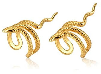DAOMEI 925 Sterling Silber Gold Rock Punk Snake Earcuff No Piercing Clips Ear Cuff Women Luxury Fine Cuff Ohrring Schmuck